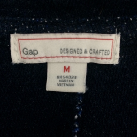 Gap Sweater Dress Womens M Reverse Terry Navy Uniform Long Sleeve 100% Cotton - Picture 3 of 5